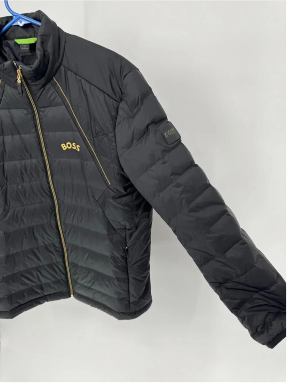 BOSS Men's Black Puffer Jacket with Gold Accents, Size L - Picture 6 of 10